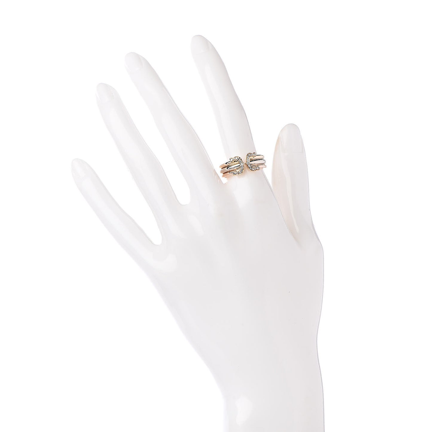18K Pink Yellow White Gold Diamond C De Ring 54 6.75