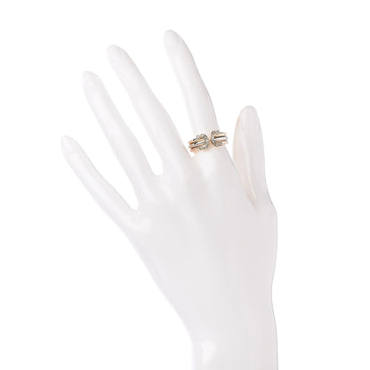 Cartier 18K Pink Yellow White Gold Diamond C De Ring 54 6.75 2 of 4