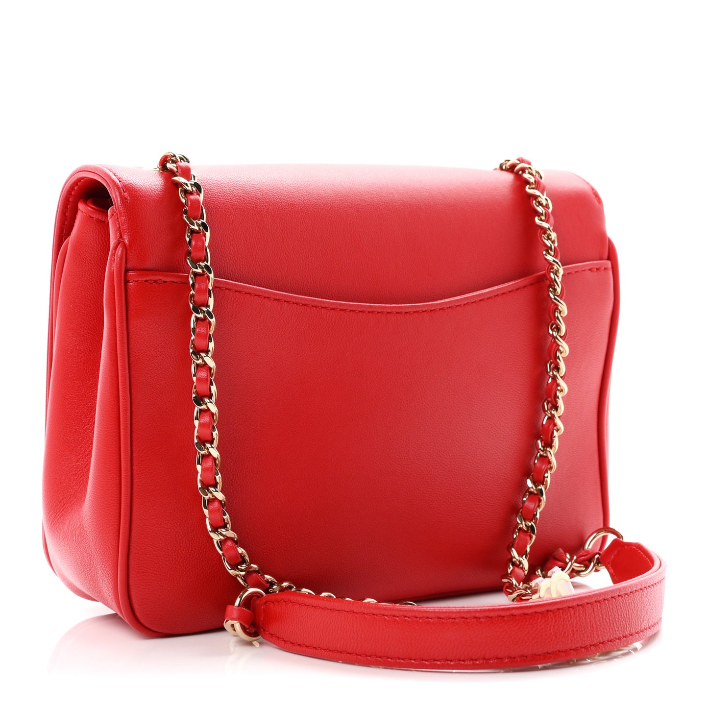 Lambskin CC Mania Flap Bag Red