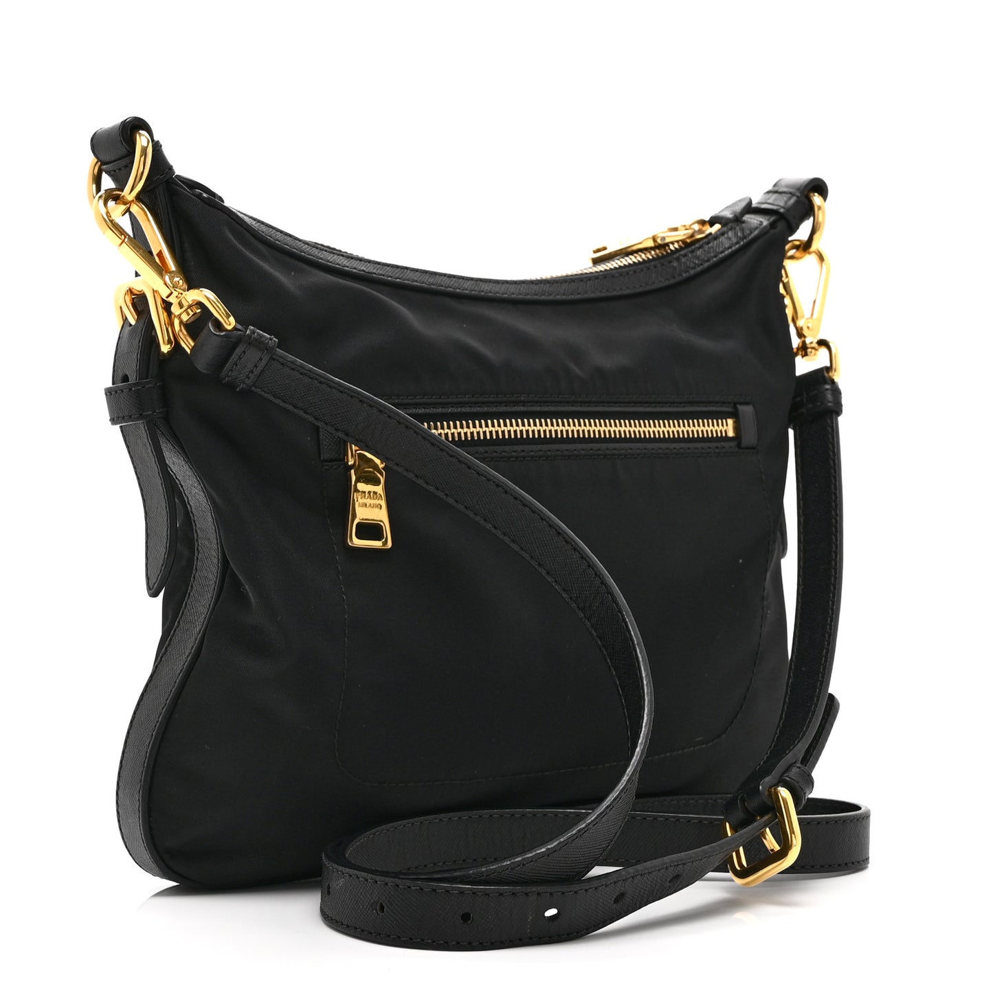 Tessuto Nylon Saffiano Small Crossbody Bag Black