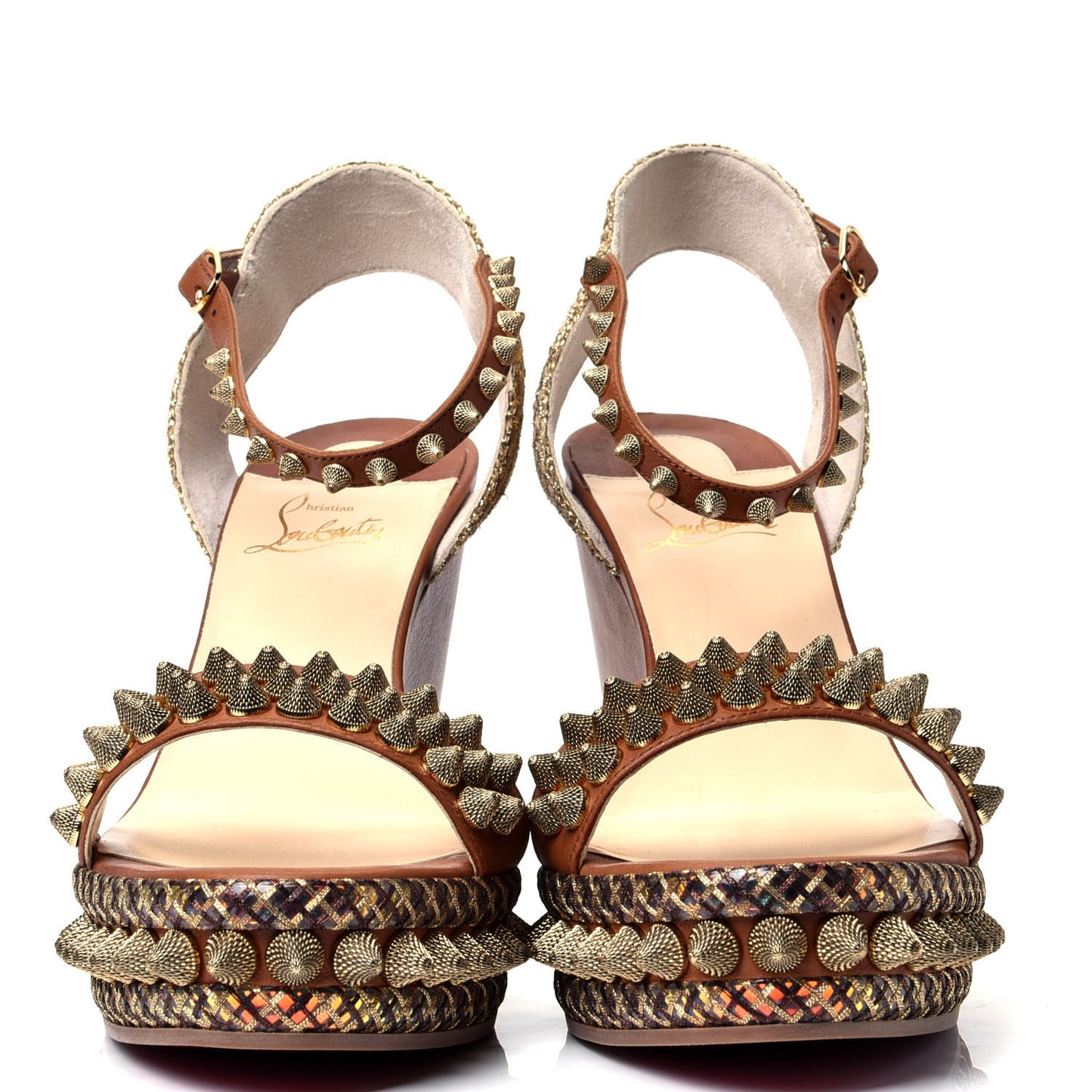 Calfskin Cordorella 110 Wedge Sandals 41 Version Cuoio