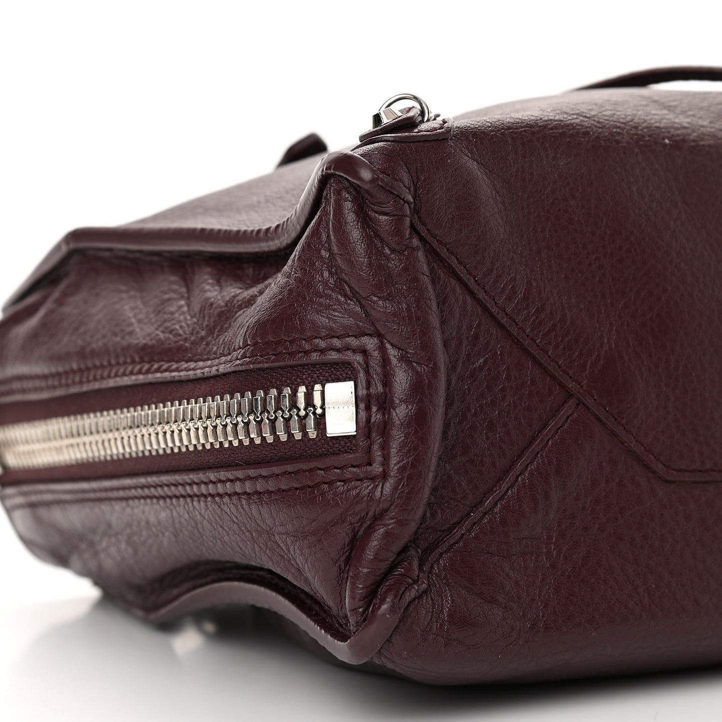Calfskin Papier Mini A4 Zip Around Tote Rouge Aubergine