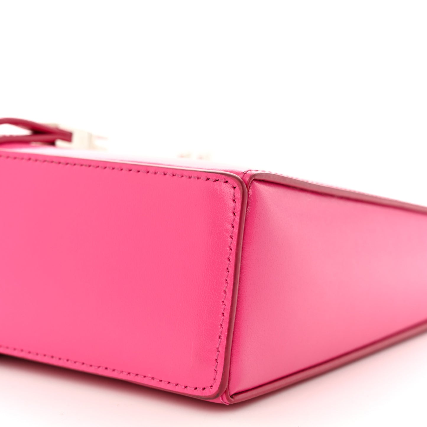 Box Calfskin Mini Cut Out Shoulder Bag Neon Pink