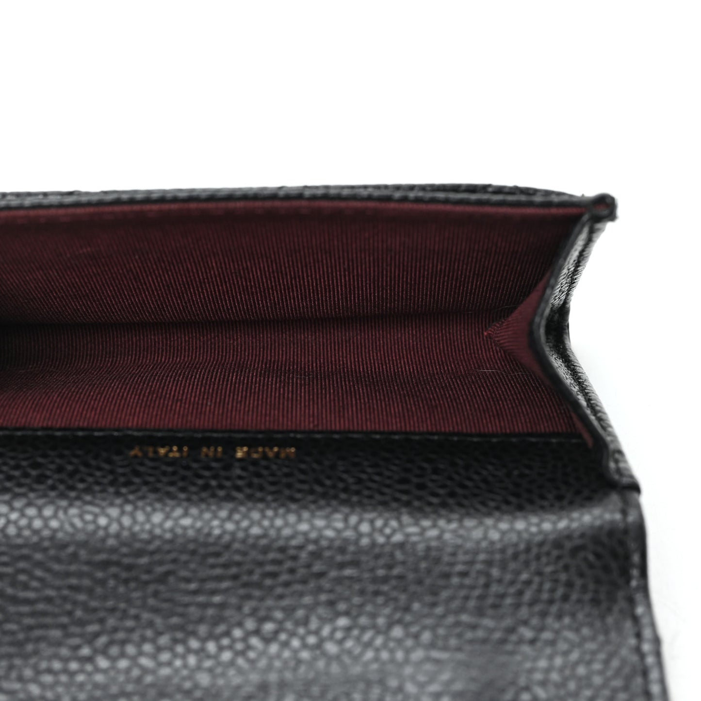 Caviar Quilted Flap Card Holder Wallet Black