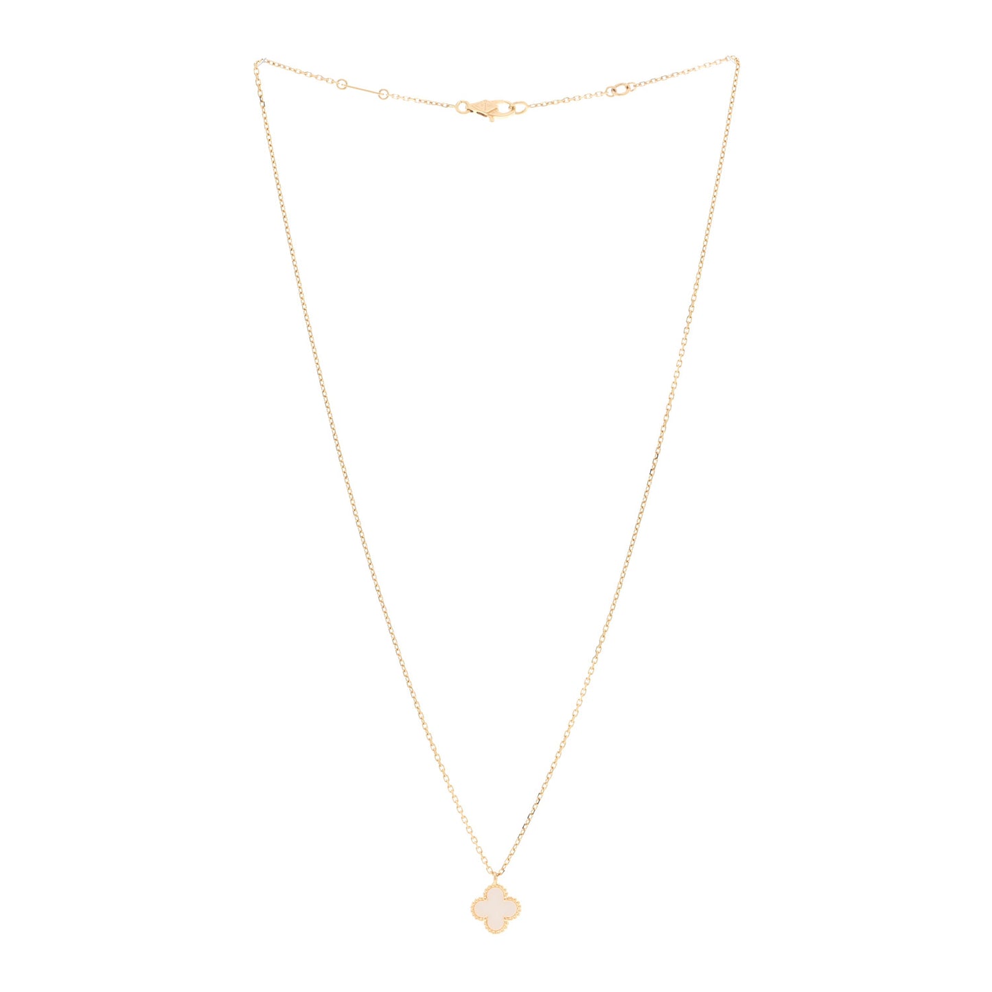 18K Yellow Gold Mother of Pearl Sweet Alhambra Pendant Necklace