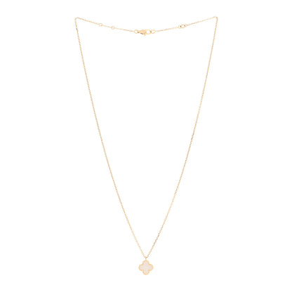 Van Cleef & Arpels 18K Yellow Gold Mother of Pearl Sweet Alhambra Pendant Necklace 3 of 5