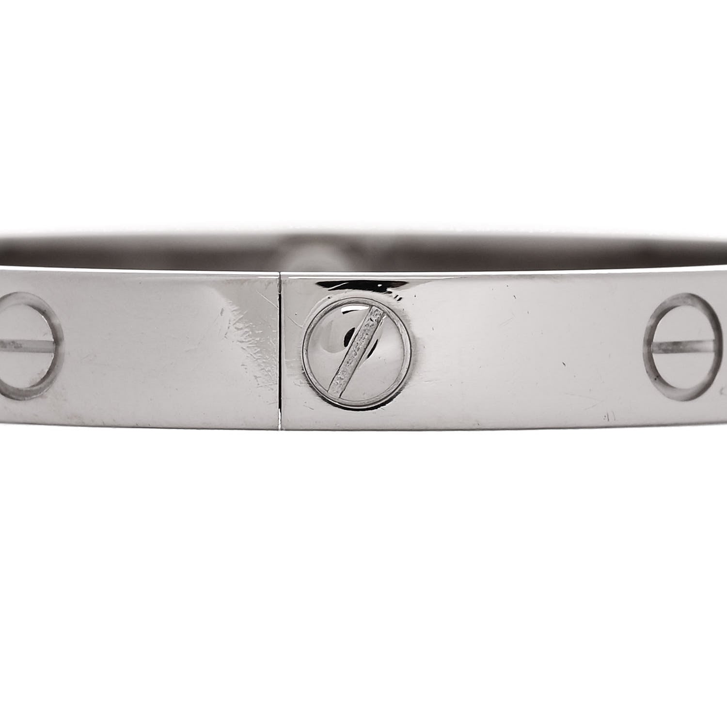 Cartier 18K White Gold LOVE Bracelet 17 4 of 8