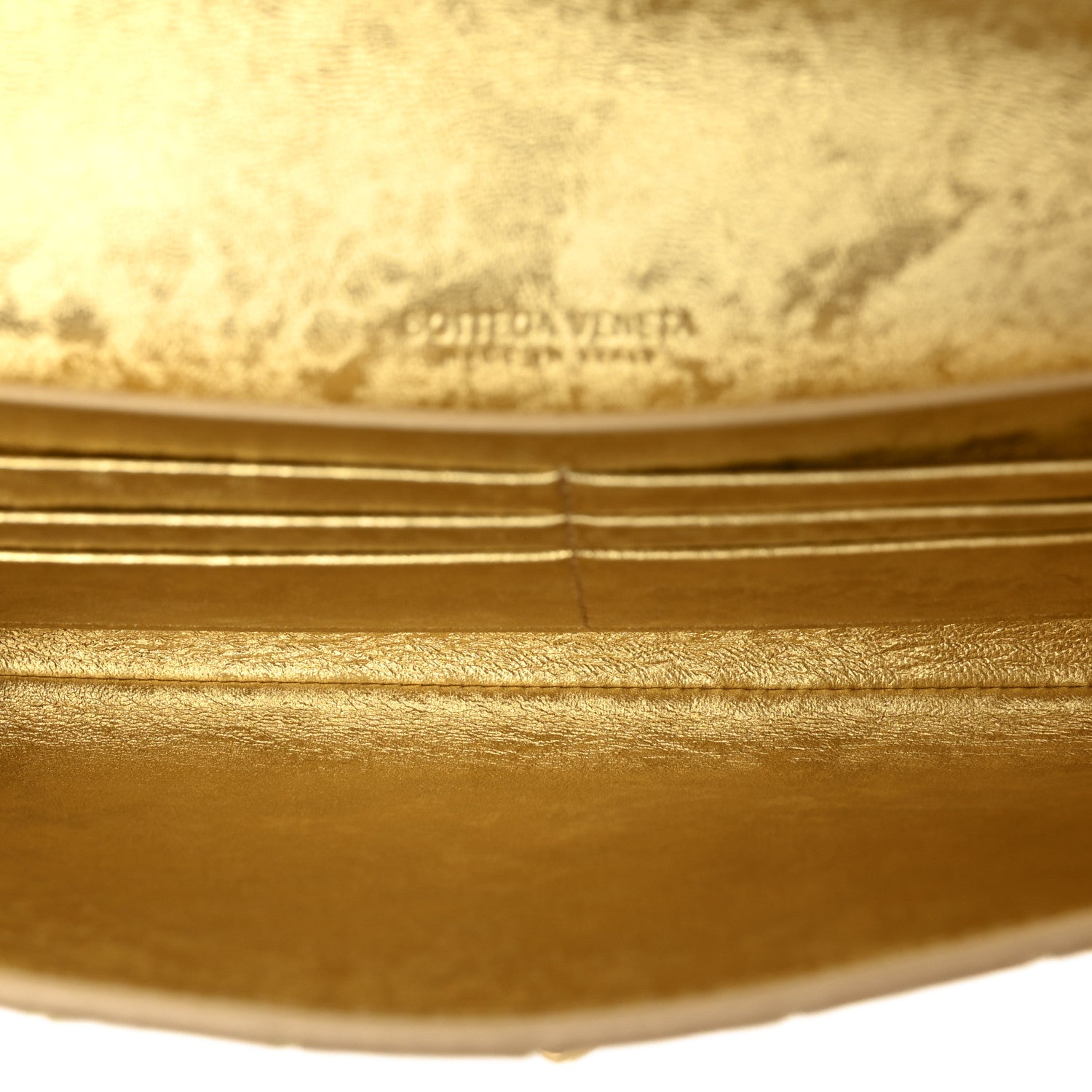 Bottega Veneta Metallic Satin Lambskin Intrecciato Long Andiamo Top Handle Clutch Gold 5 of 7
