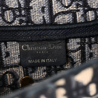Christian Dior Oblique Embroidered Saddle Bag Blue 6 of 11