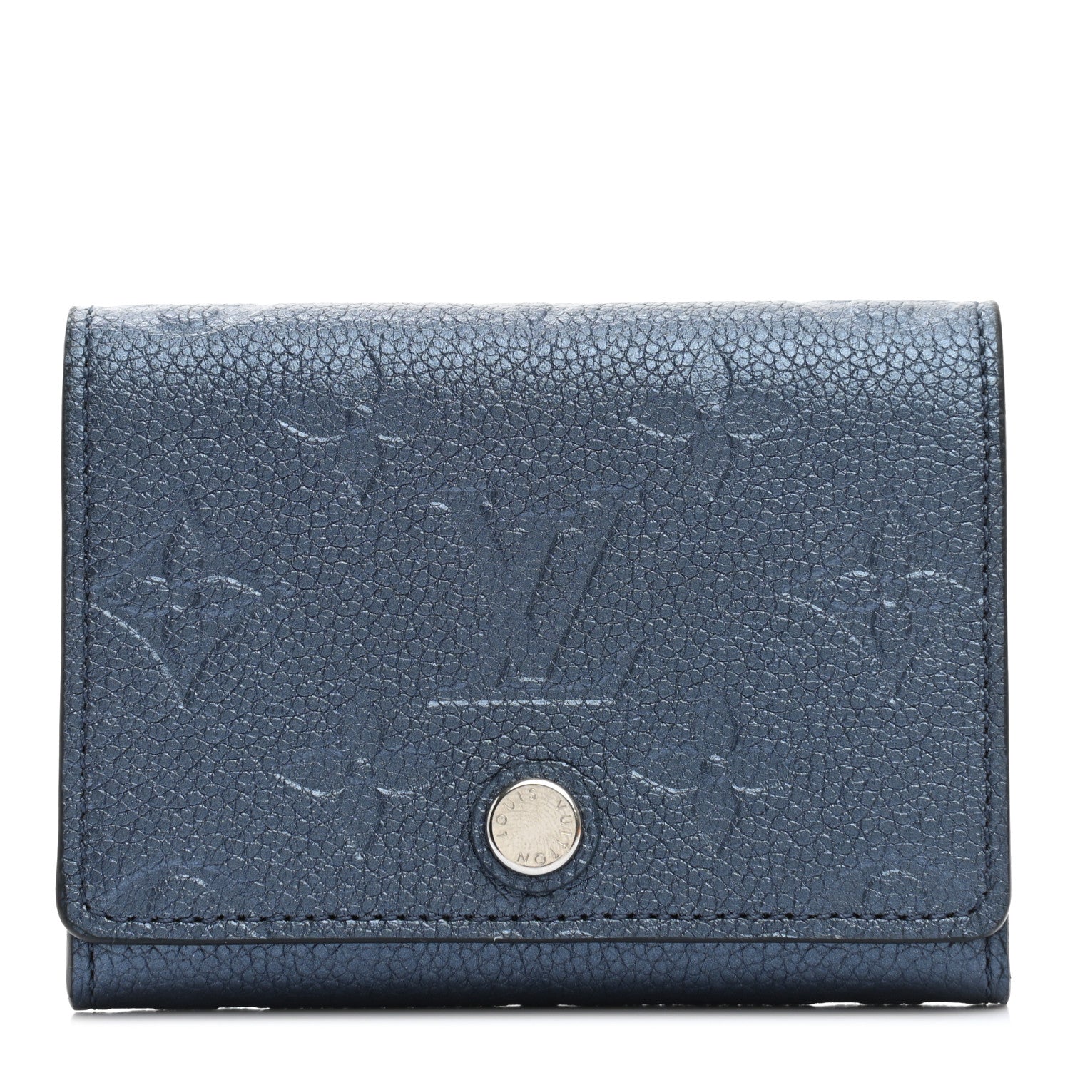 Louis Vuitton Metallic Monogram Business Card Holder Navy Nacre 1 of 6