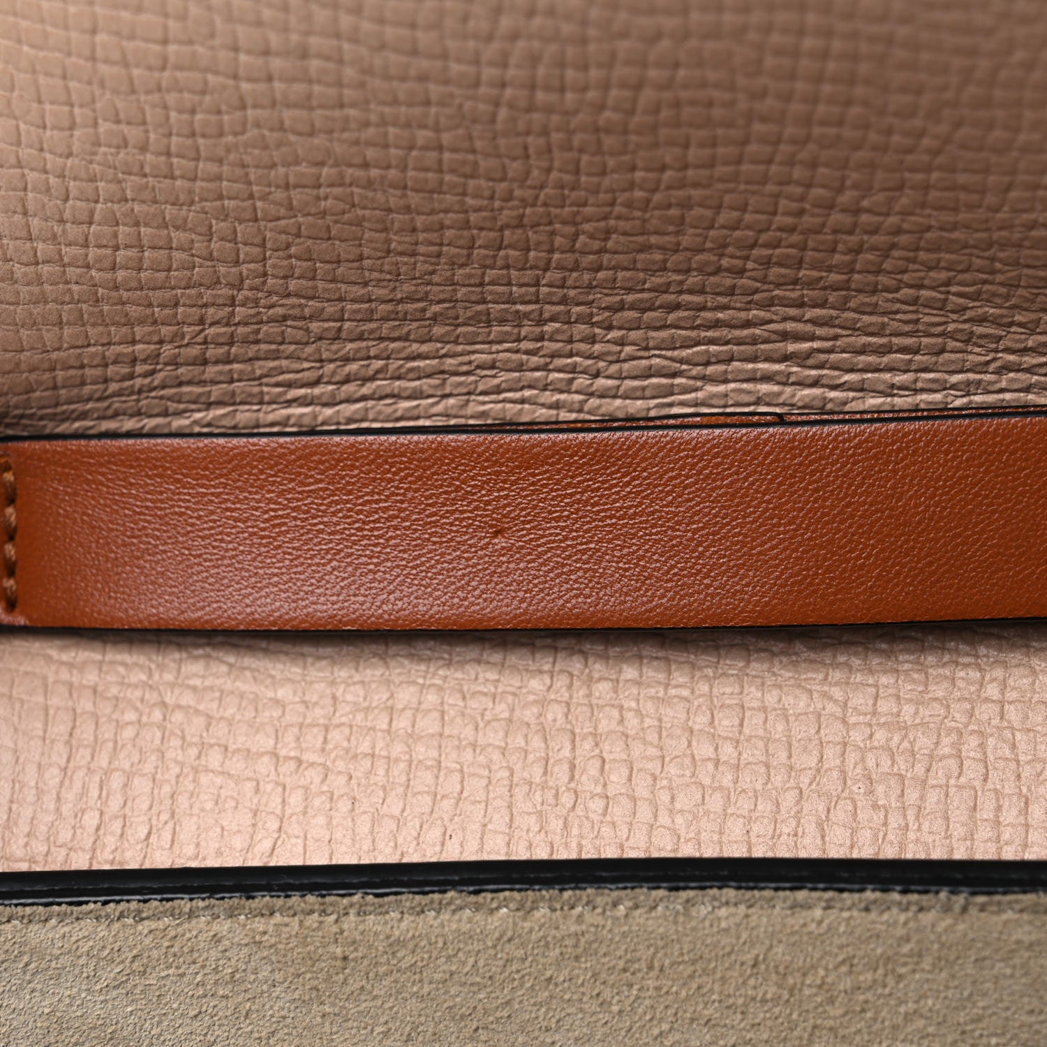 Chloe Grained Calfskin Lambskin Mini Bi-Color Drew Shoulder Bag Powder Beige Caramel 7 of 14