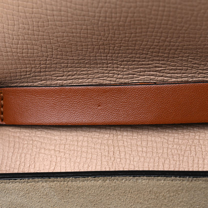 Chloe Grained Calfskin Lambskin Mini Bi-Color Drew Shoulder Bag Powder Beige Caramel 7 of 14