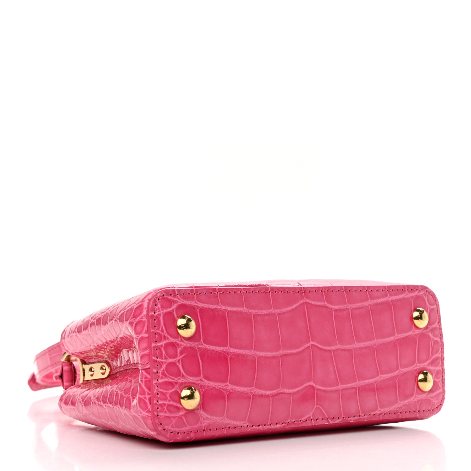 Louis Vuitton Crocodile Mini Capucines Rose Peony 4 of 11