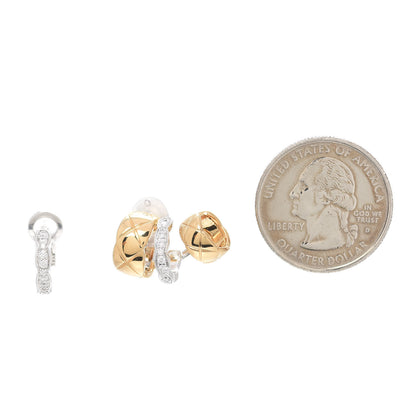 Chanel 18K Yellow White Gold Diamond Coco Crush Earrings 2 of 4