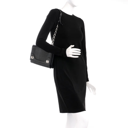 Prada Vitello Soft Chain Horizontal Shoulder Bag Nero Black 3 of 10