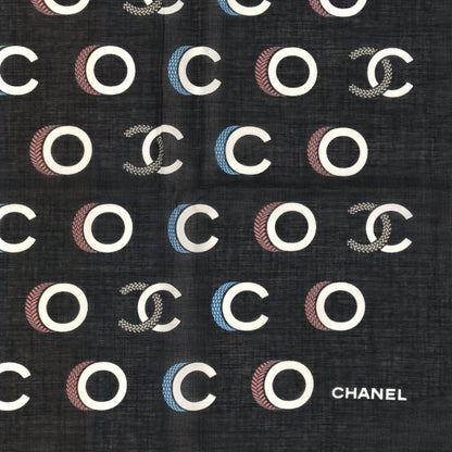 Chanel Cotton CC Coco Bandana Black Ecru 2 of 3
