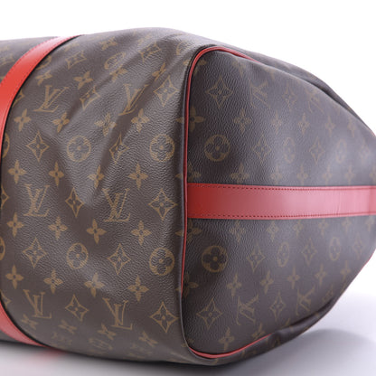 Louis Vuitton Calfskin Monogram Keepall Bandouliere 50 Coquelicot 6 of 10