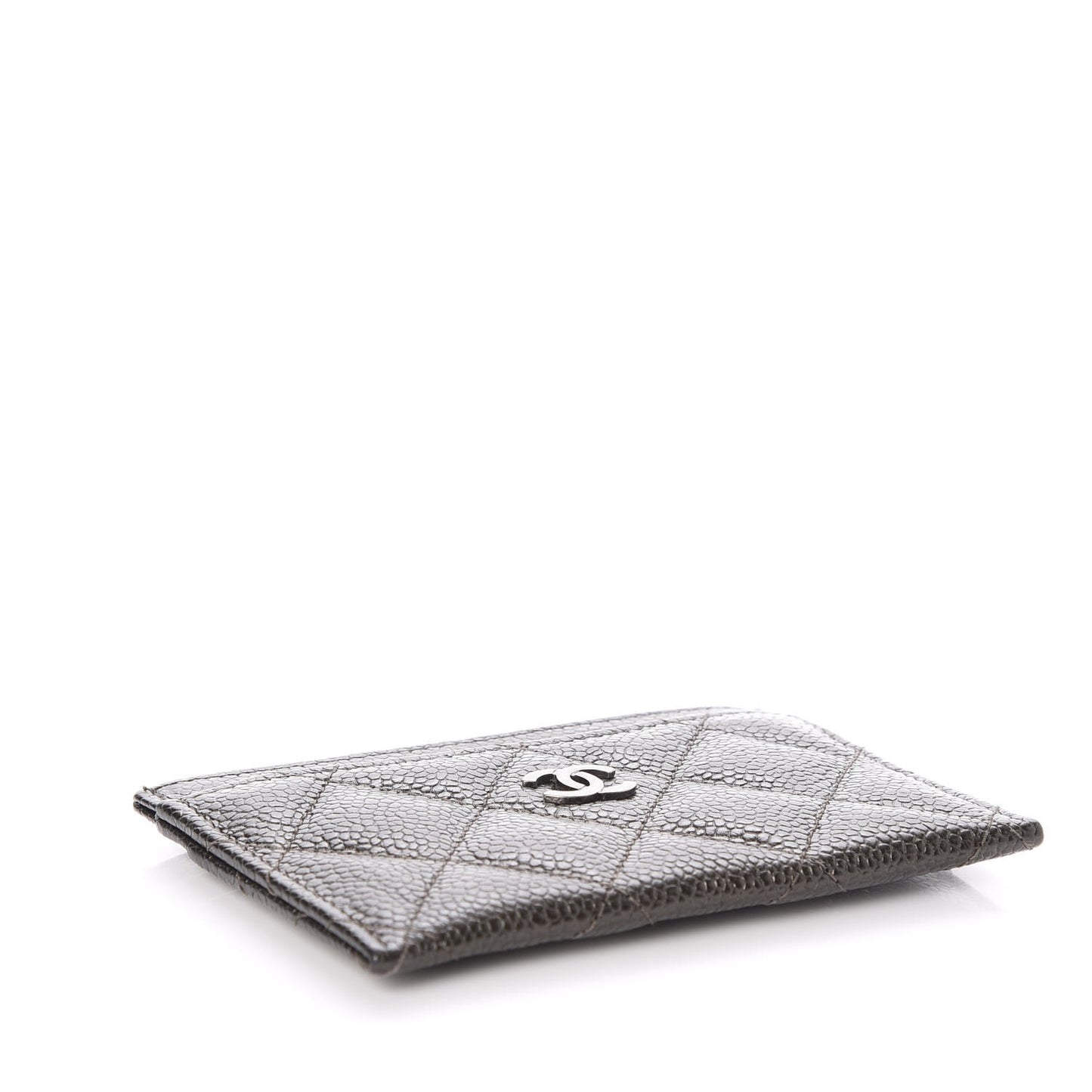 Caviar Quilted Card Holder Charcoal