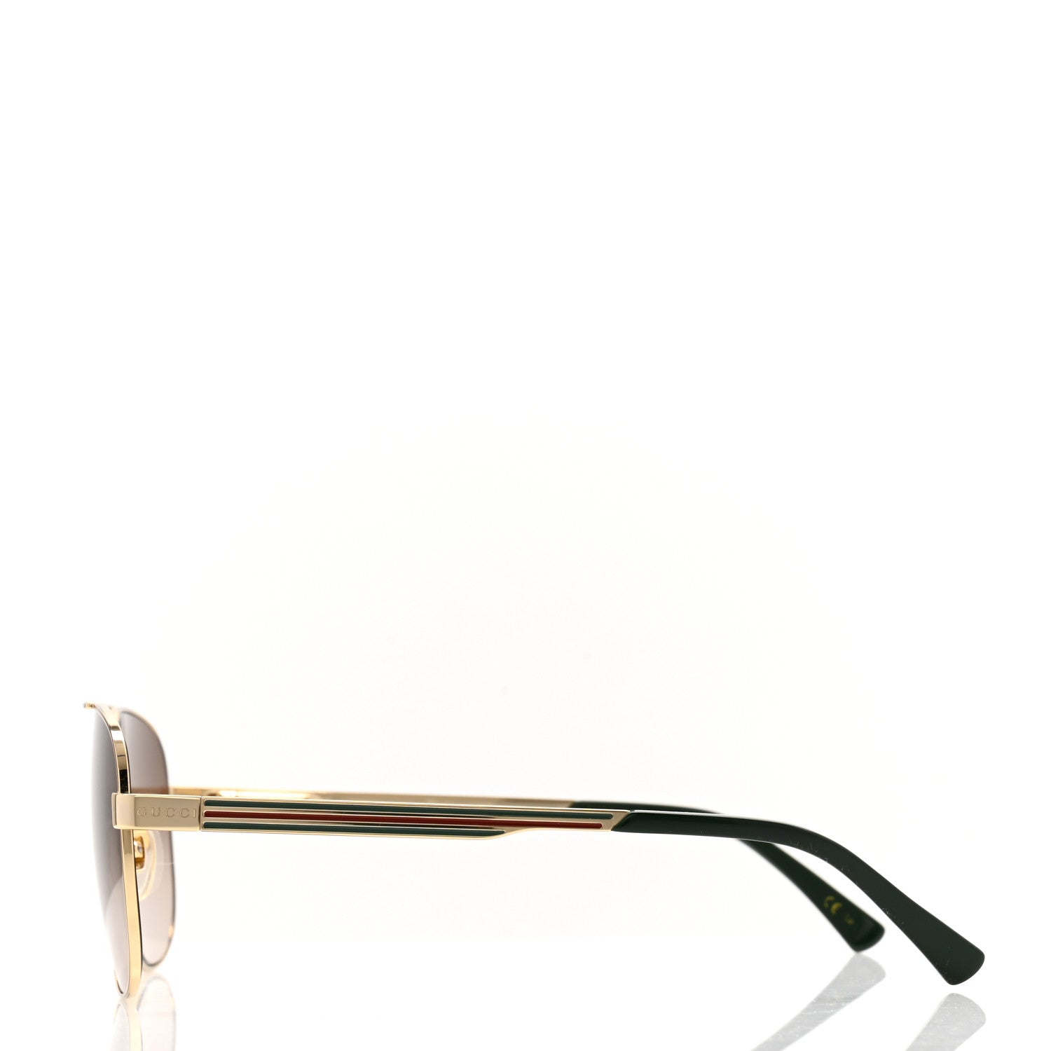 Gucci Metal Acetate Navigator Frame Sunglasses GG1223S XL Gold 3 of 8