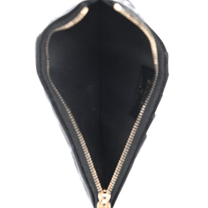 Chanel Caviar Camellia Embossed Classic Flat Wallet Pouch Black 5 of 9
