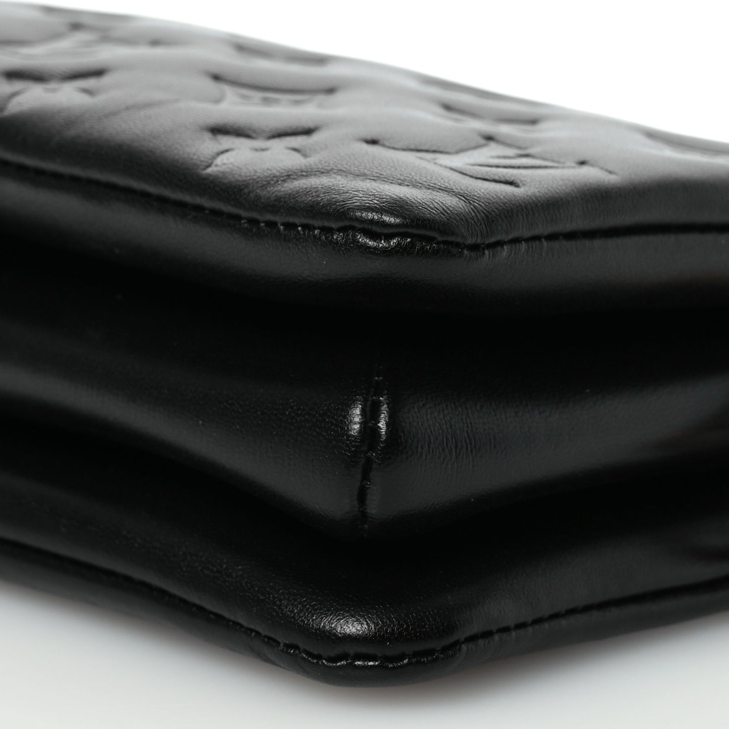 Lambskin Embossed Monogram Coussin BB Black