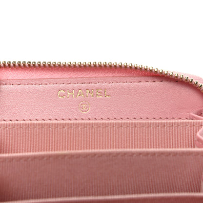 Chanel Iridescent Caviar Quilted Zip Coin Purse Pink 6 of 9