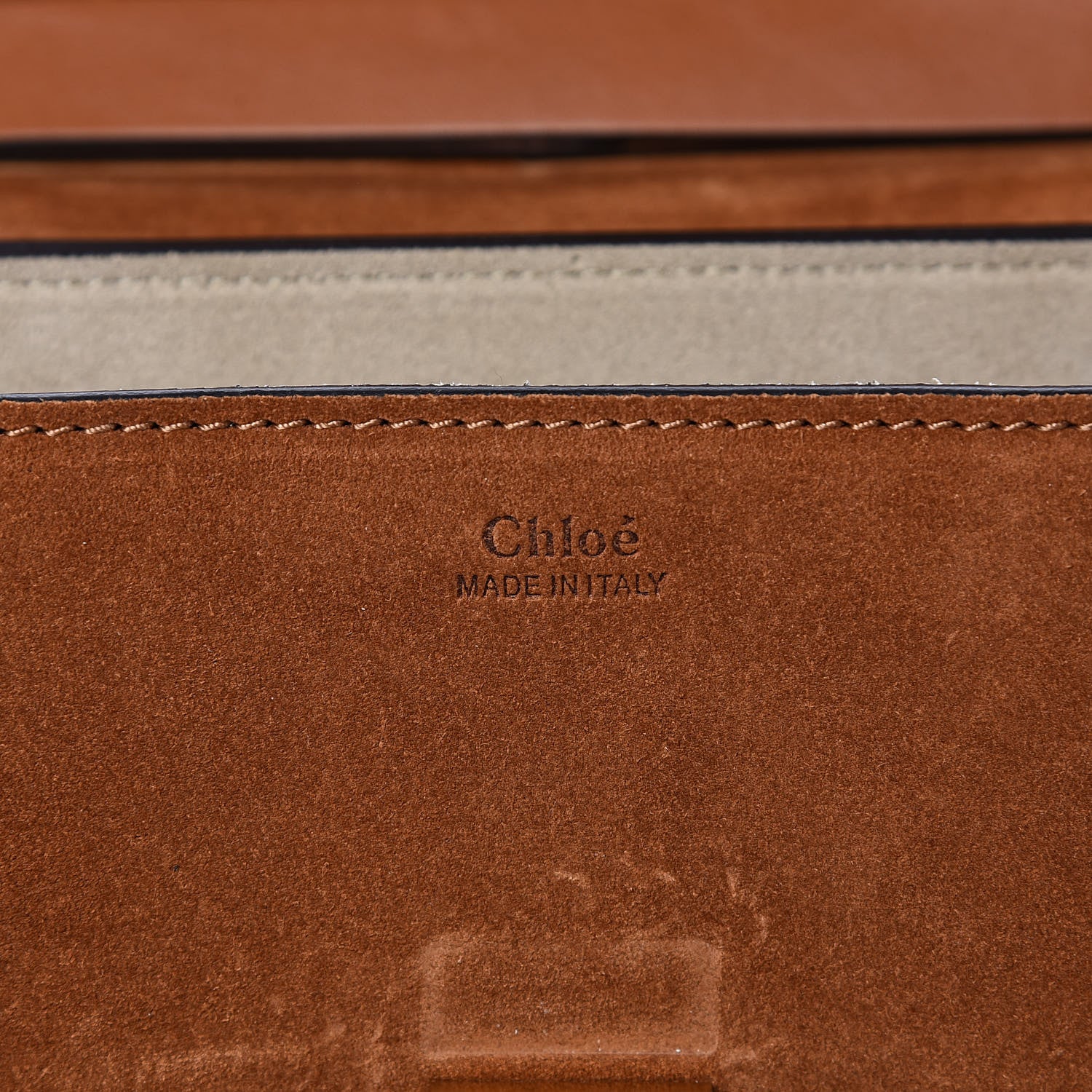 Chloe Suede Smooth Calfskin Studded Drew Shoulder Bag Caramel 6 of 11