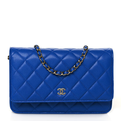 Chanel Caviar Quilted Wallet On Chain WOC Blue 1 of 10