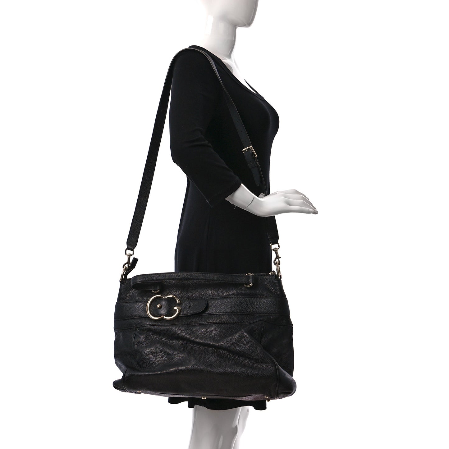 Pebbled Calfskin Broadway Tote Black