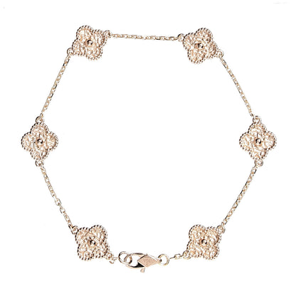 Van Cleef & Arpels 18K Rose Gold 6 Motifs Sweet Alhambra Bracelet 3 of 5