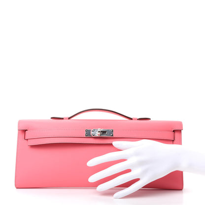 Hermes Swift Kelly Cut Clutch Pochette Rose Azalee 2 of 6