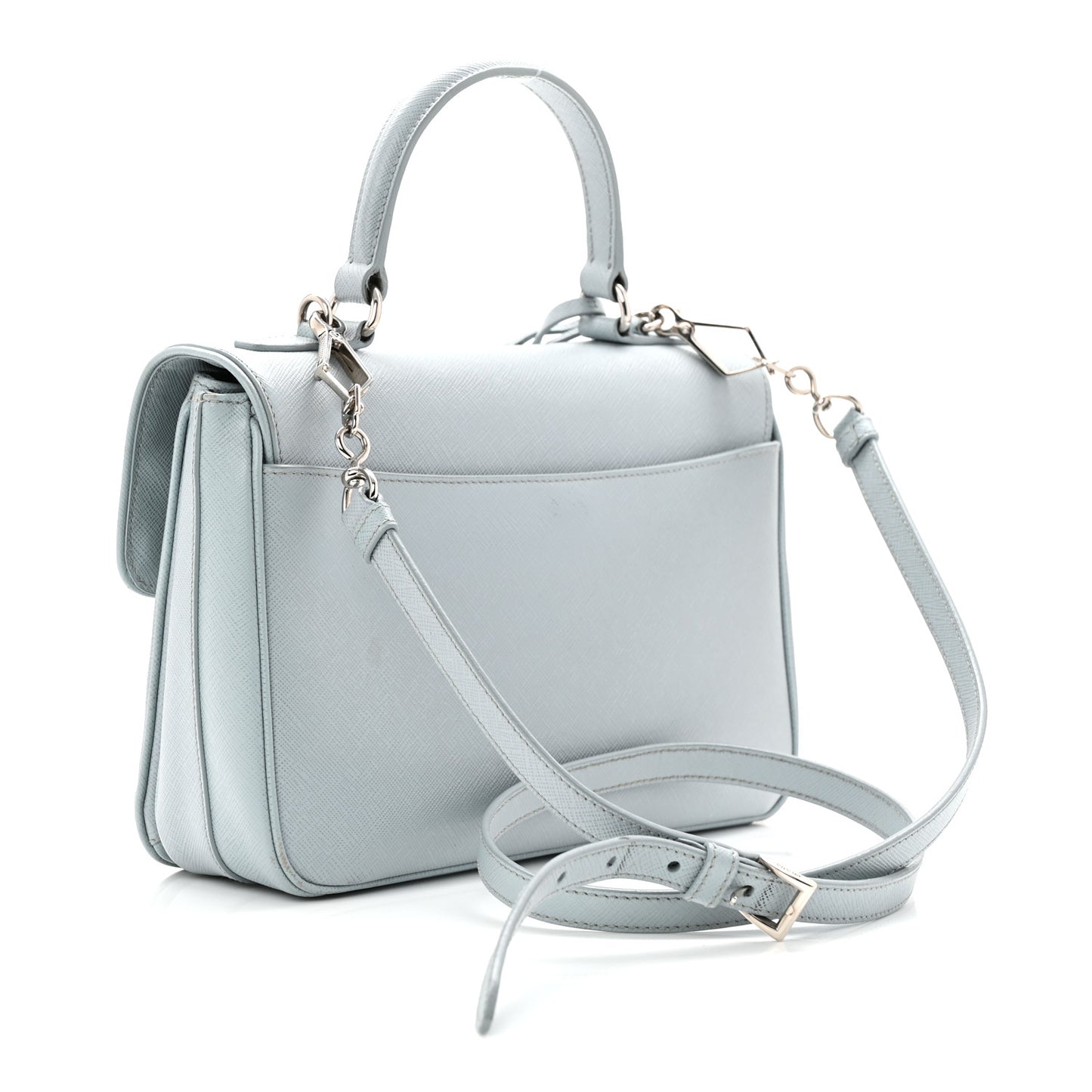 Saffiano Lux Sound Top Handle Light Blue