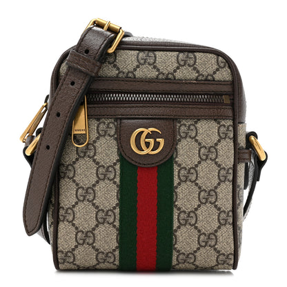 Gucci GG Supreme Monogram Web Mini Ophidia Messenger Brown 1 of 8