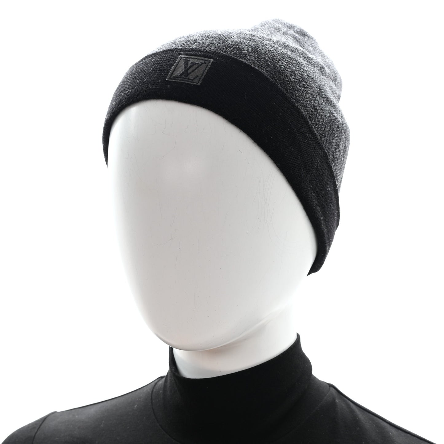 Wool Bonnet Petit Damier Graphite Beanie Hat