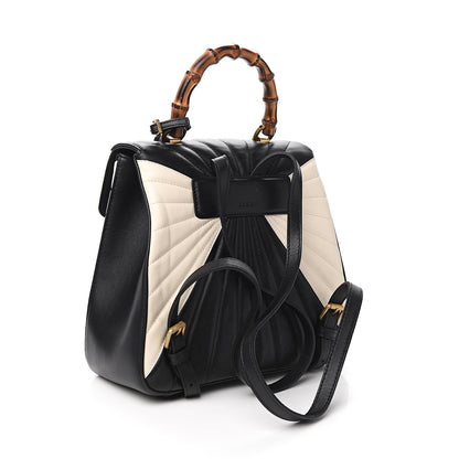 Gucci Calfskin Bamboo Trapuntata Queen Margaret Backpack Mystic White Black 2 of 10