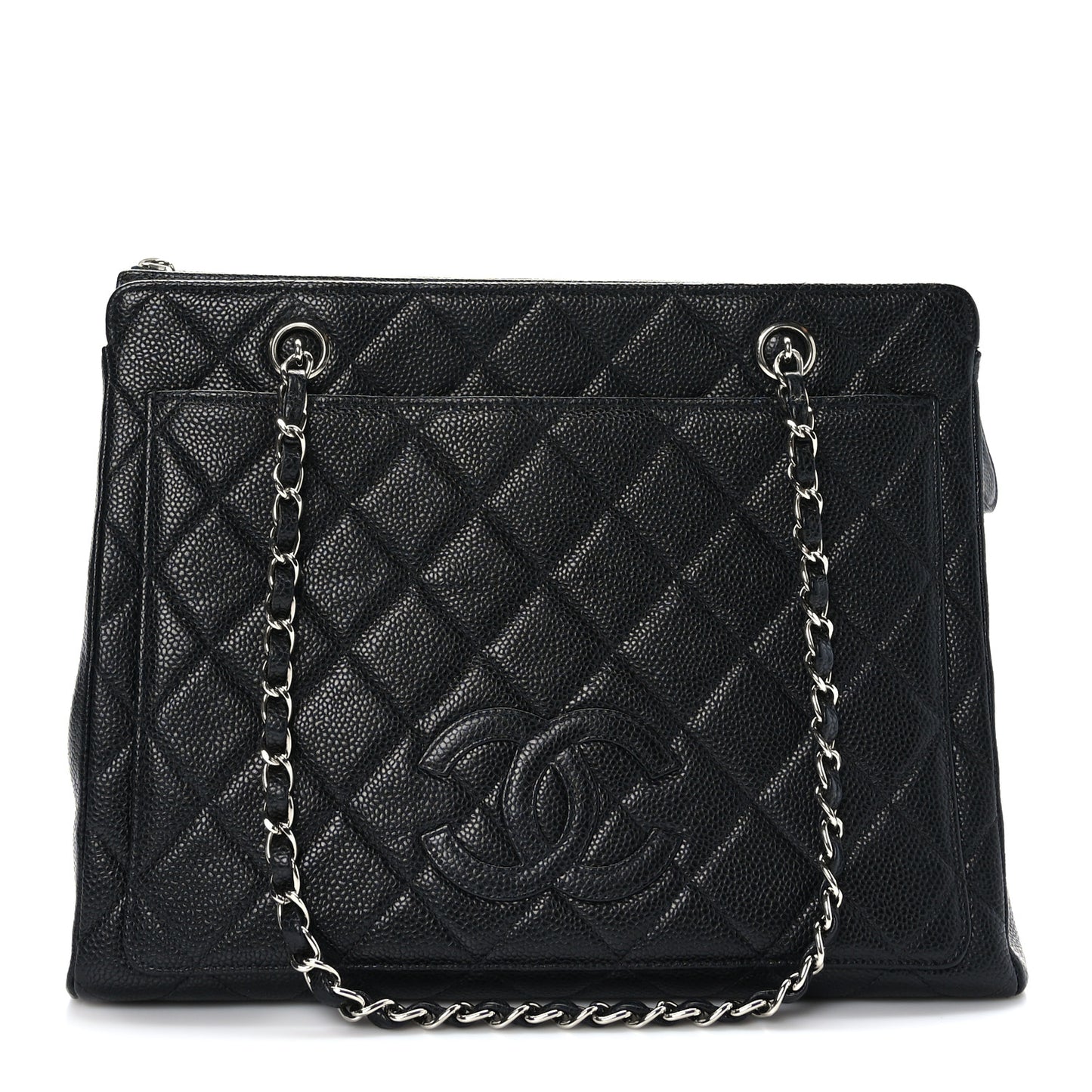 Caviar Quilted CC Shoulder Bag Black