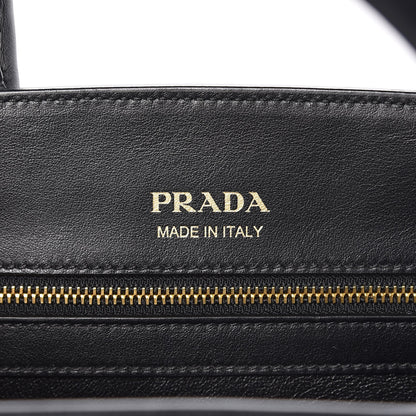 Prada Saffiano City Calfskin Small Bibliothèque Top Handle Black Fuoco 6 of 9