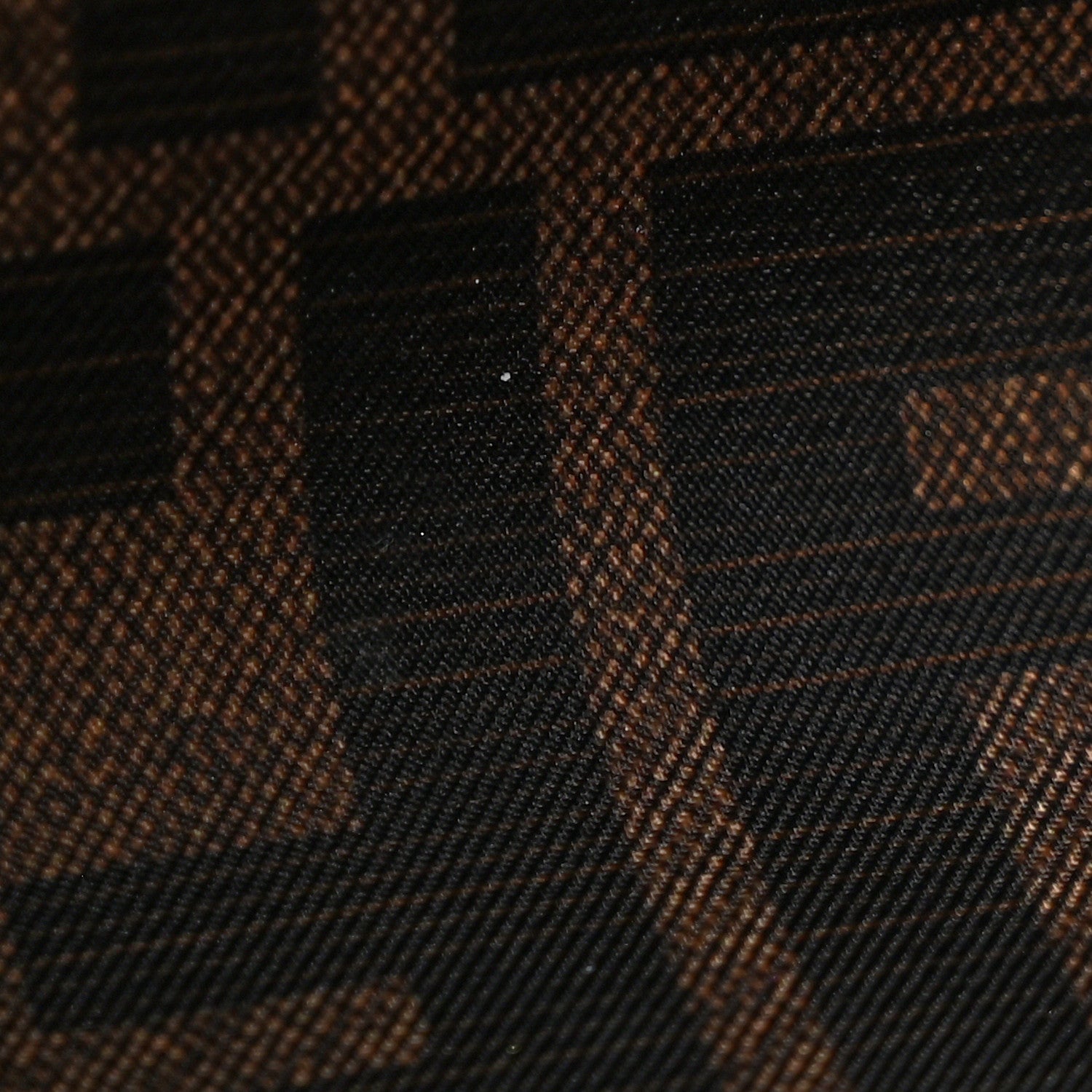 Fendi Fabric Jacquard FF 1974 Medium Trapezoid Beauty Pouch Tobacco Moro Black 8 of 9