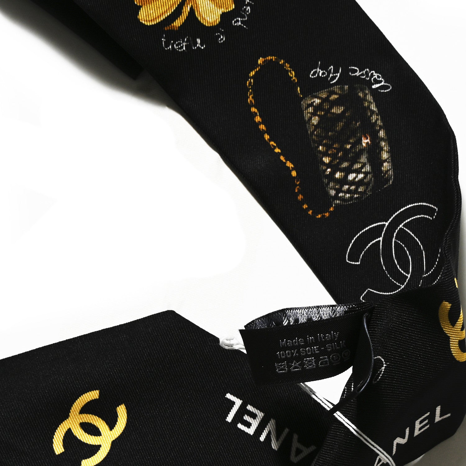 Chanel Silk CC Slim Bandeau Black Gold 4 of 4
