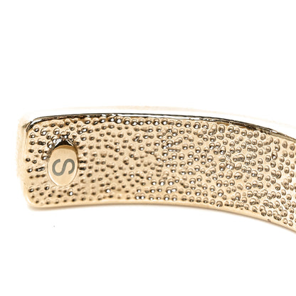Chanel Metal Enamel CC Cuff Bracelet S Gold Pink 4 of 5