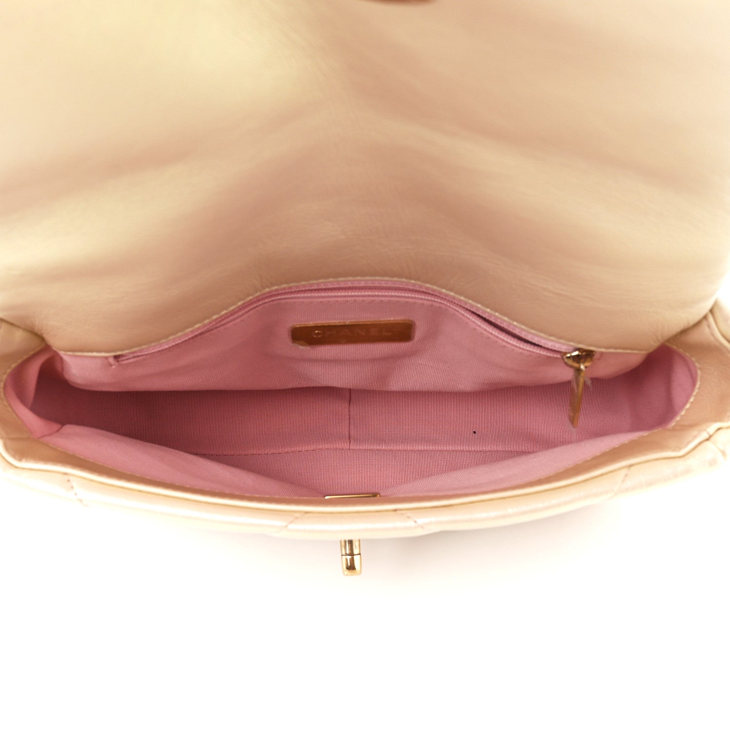 Chanel Iridescent Lambskin Quilted Medium Chanel 19 Flap Pink 5 of 10