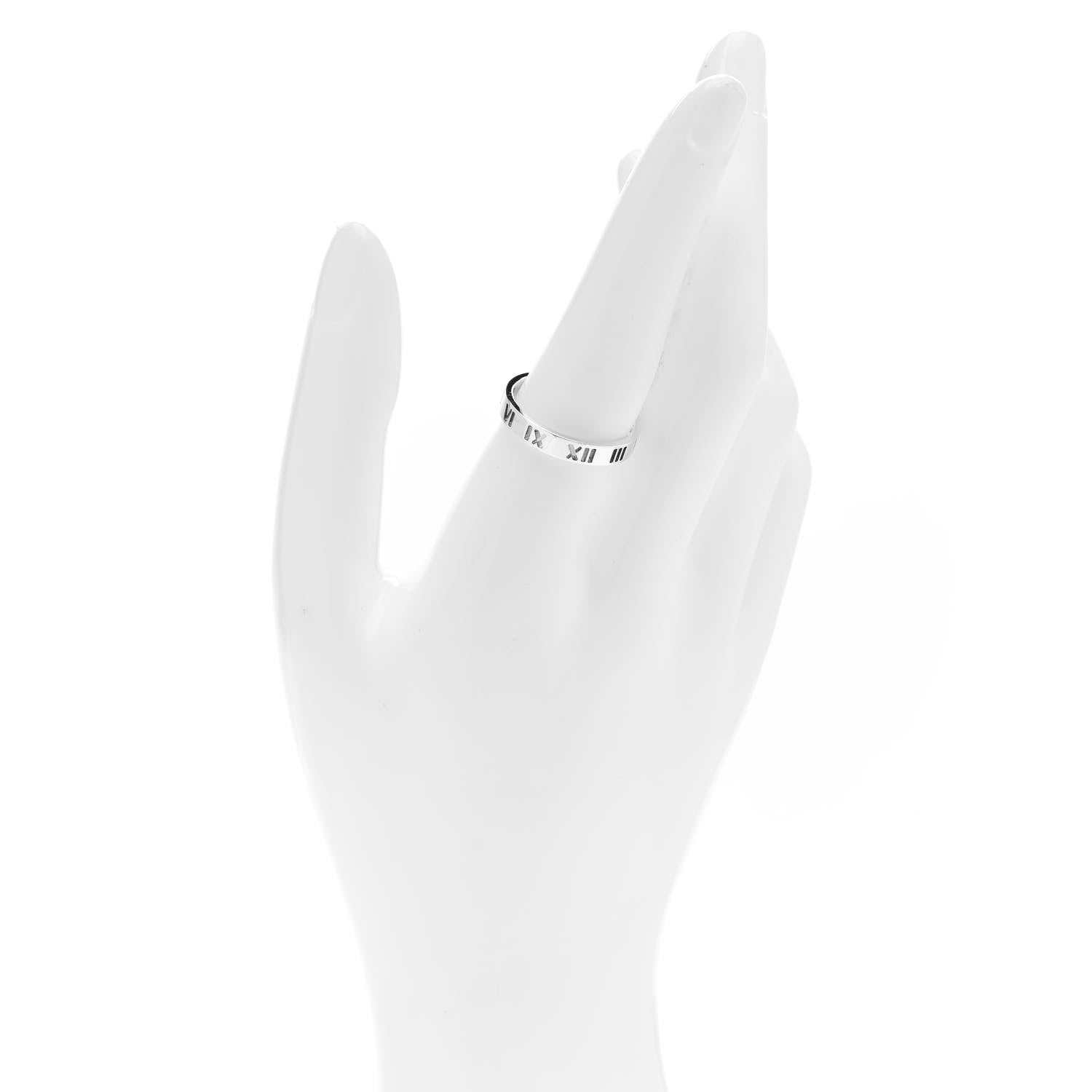Tiffany Sterling Silver Narrow Atlas Pierced Ring 58 8.25 2 of 4
