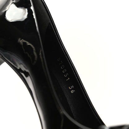 Gucci Patent Bow Mid Heel Pumps 36 Black 8 of 11