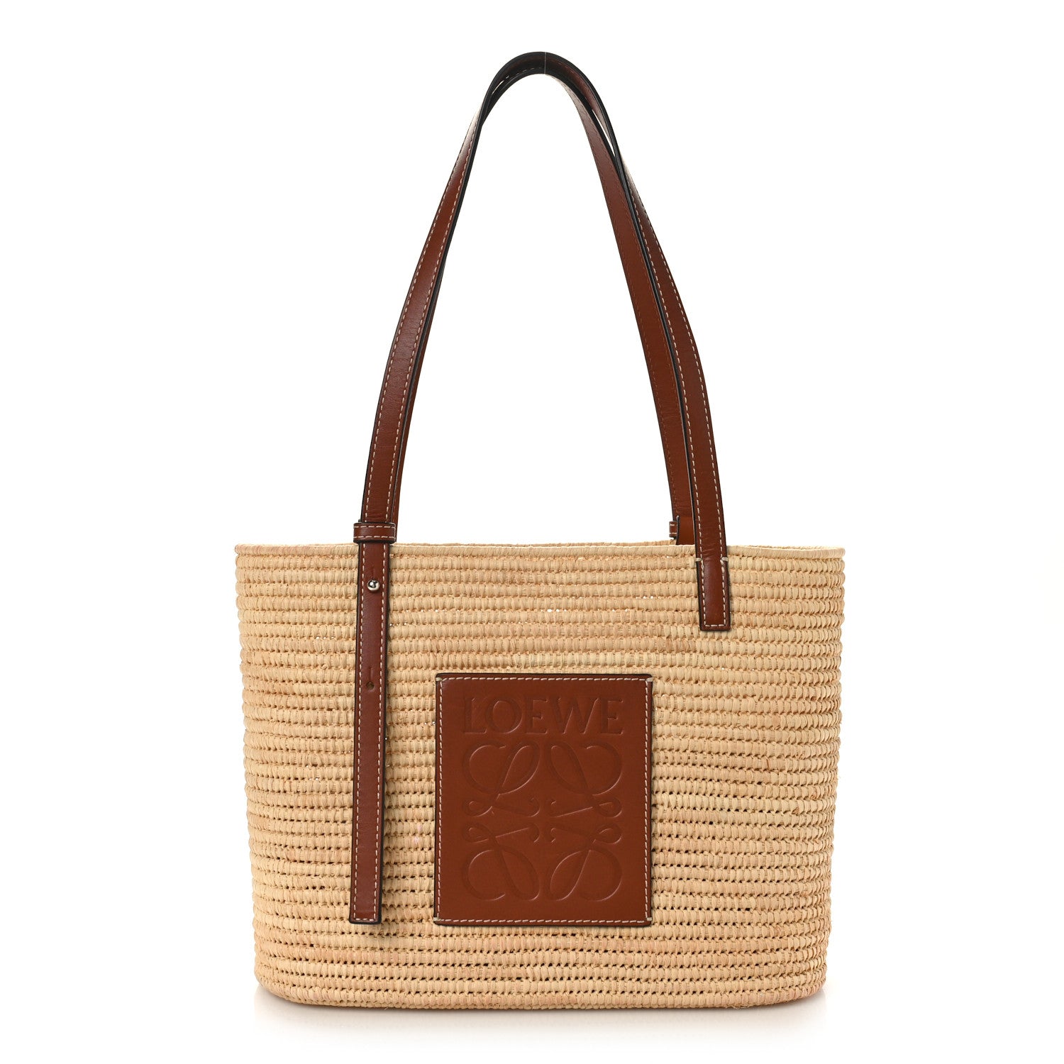 Loewe Raffia Small Square Basket Tote Bag Natural Tan 1 of 8