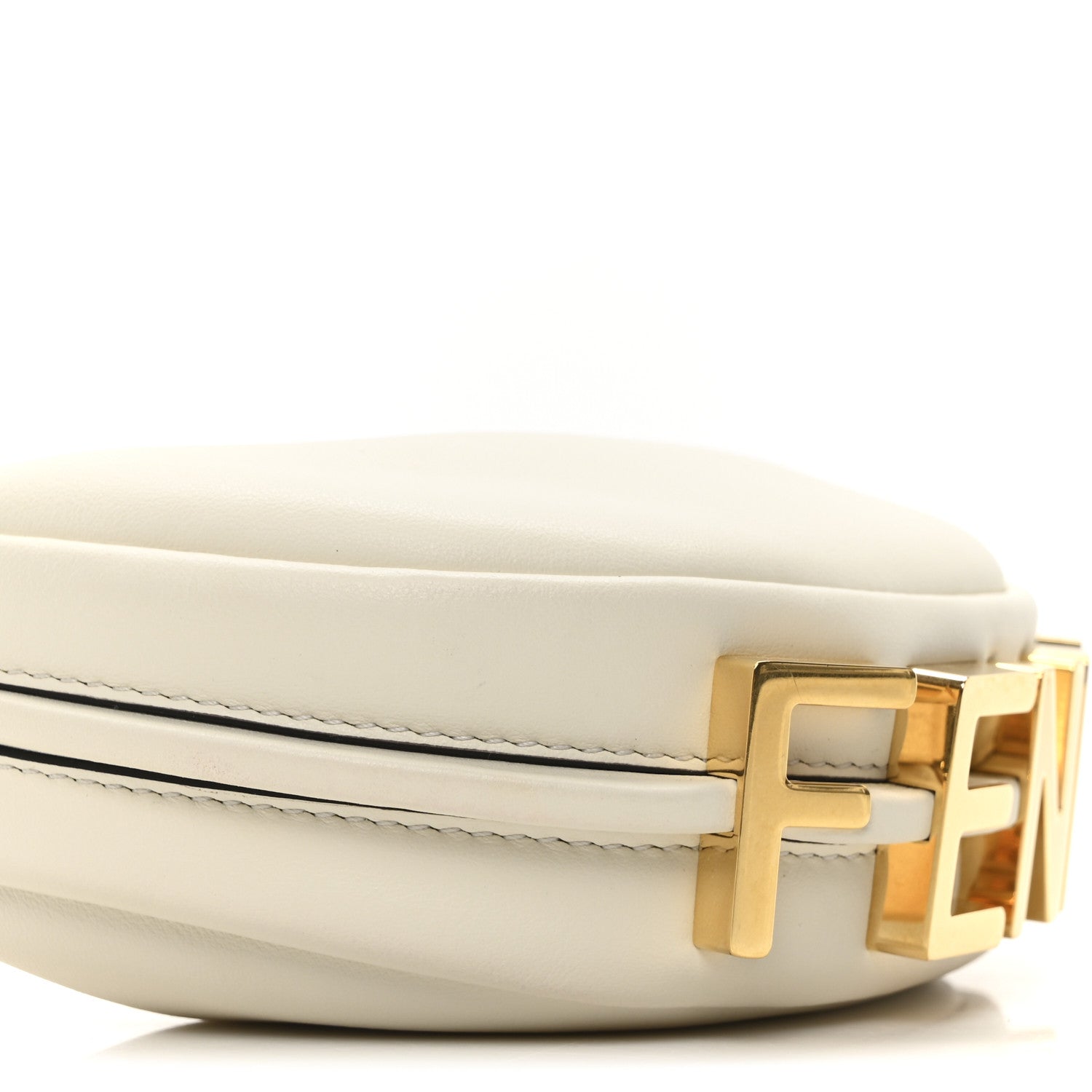Fendi Vitello Grace Matte Nano Fendigraphy Hobo Charm White Ice 9 of 10