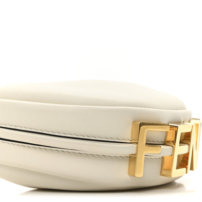 Fendi Vitello Grace Matte Nano Fendigraphy Hobo Charm White Ice 9 of 10