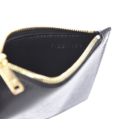 Celine Grained Calfskin Unlock Your Fantasies Zipped Card Holder Black 7 of 9