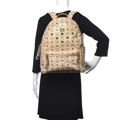 MCM Visetos Medium Studded Stark Backpack Beige 2 of 19