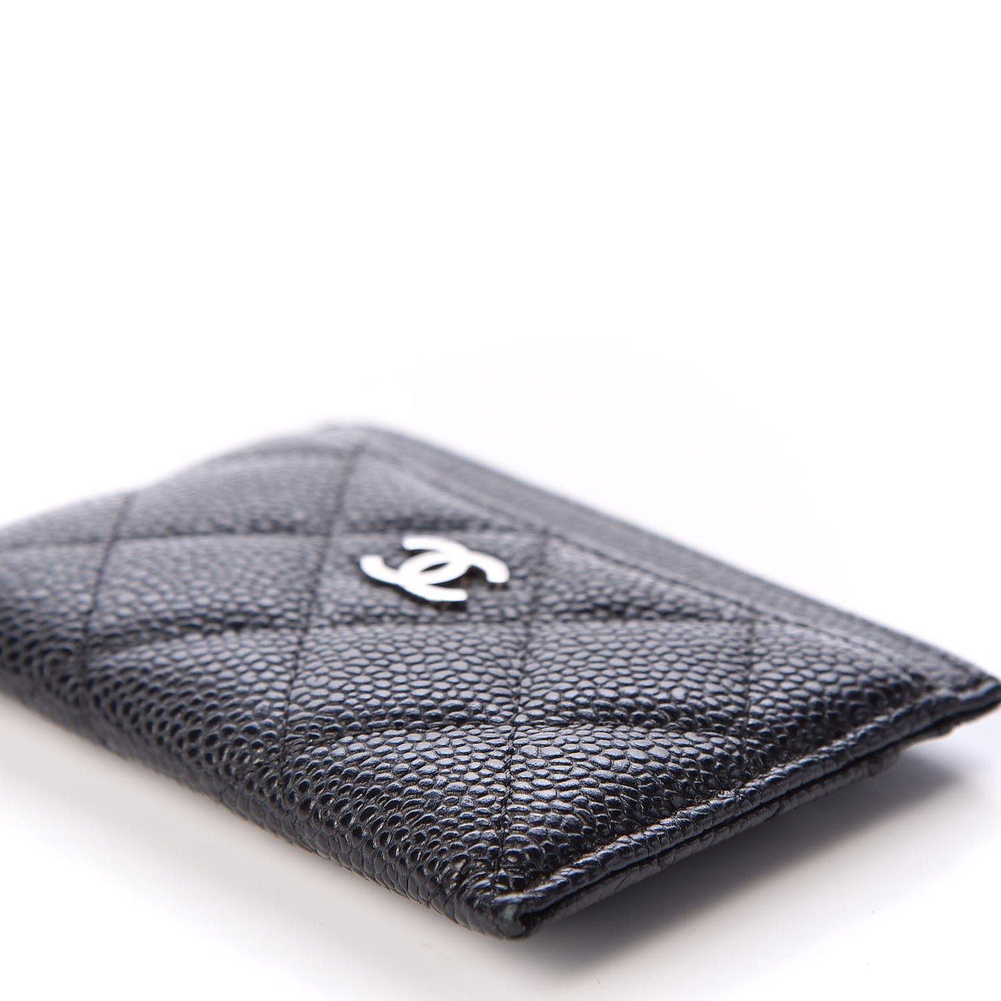 Caviar Quilted Card Holder Black