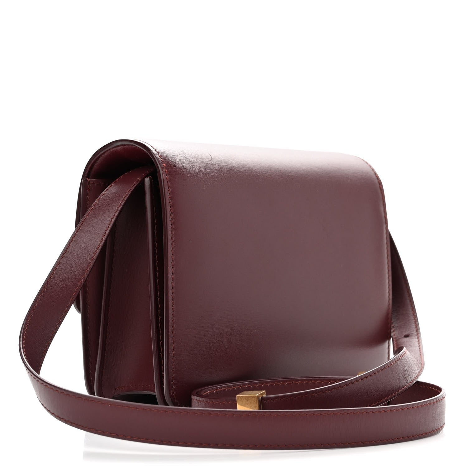 Celine Box Calfskin Small Classic Box Flap Bag Burgundy 3 of 18